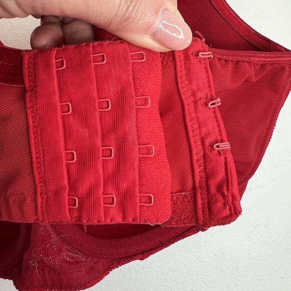 Cacique Size 40DDD Balconette Bra Lightly Lined Full Coverage Underwire Red - Picture 7 of 14